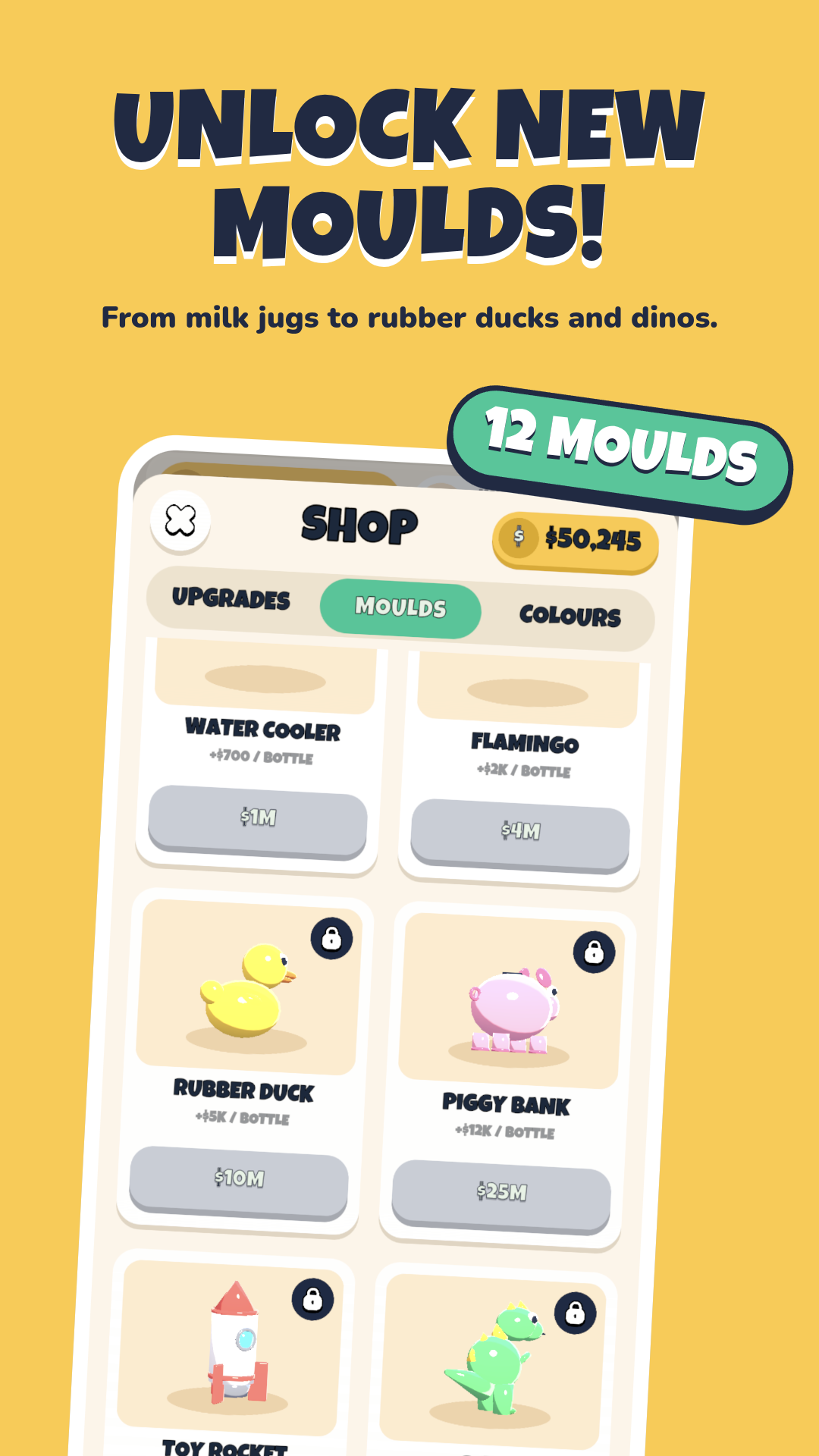 Unlock 12 moulds